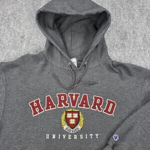 Harvard Crimson Sweatshirt Mens Large Gray NCAA Basketball Champion Hoodie